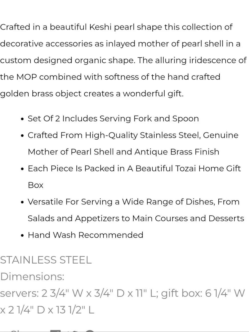Keshi Mother Of Pearl Serving Set